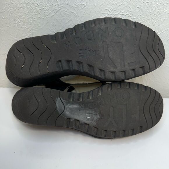 Fly London Leather Lace-Up Wedge Sandals YLFA – Black – Size 40 (US 9-9.5) - Picture 8 of 9